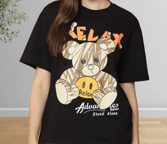 Cotton graphic design oversize printed t shirt