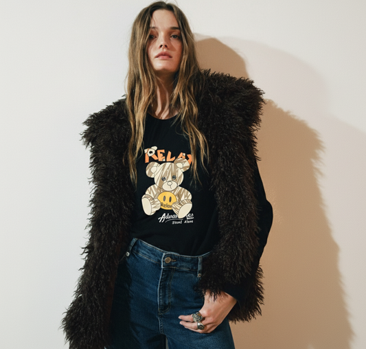 Cotton graphic design oversize printed t shirt